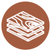 100% Single hard-wood construction icon
