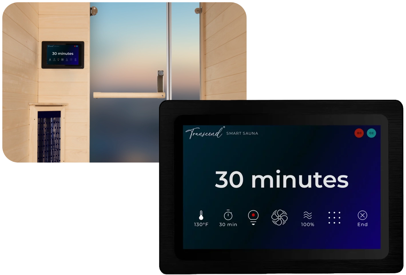 TRS Transcend Infrared Smart Sauna Touch Screen TRS Transcend Infrared Smart Sauna Touch Screen