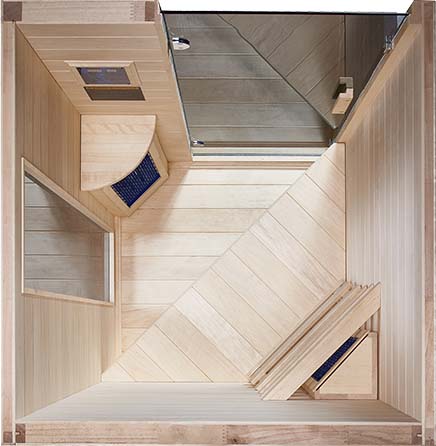 Top-down view of the TR-1 infrared sauna
