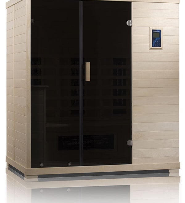 Transcend TR-3 infrared sauna in Poplar wood with the light off