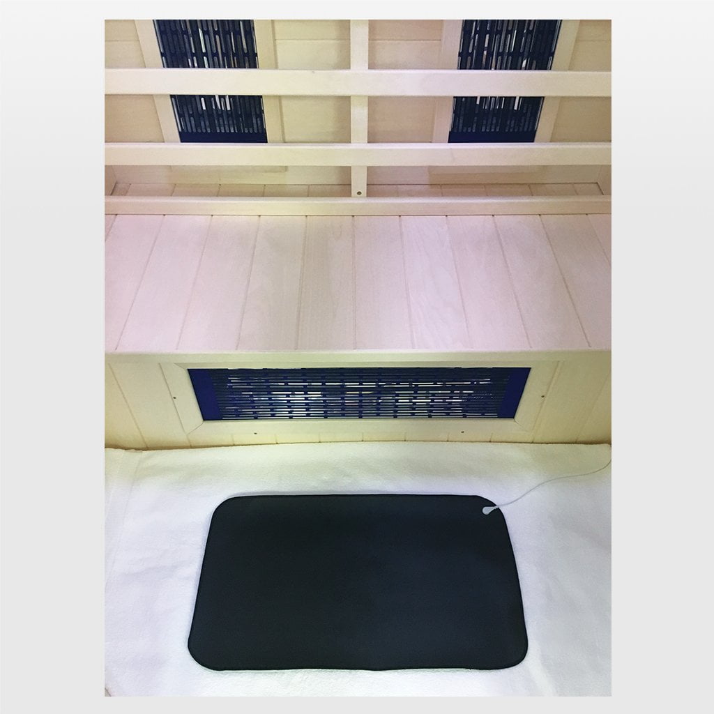Earthing mat inside Transcend infrared saunas