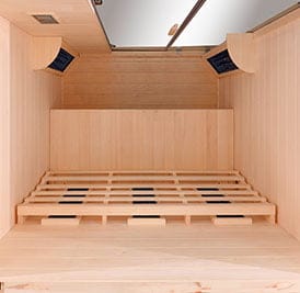 Top-down view of the Transcend TR-3 infrared sauna