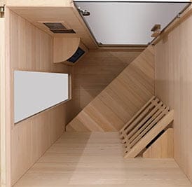 Top-down view of the Transcend TR-1 Infrared Sauna