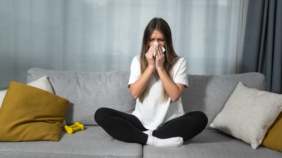 Woman with a cold