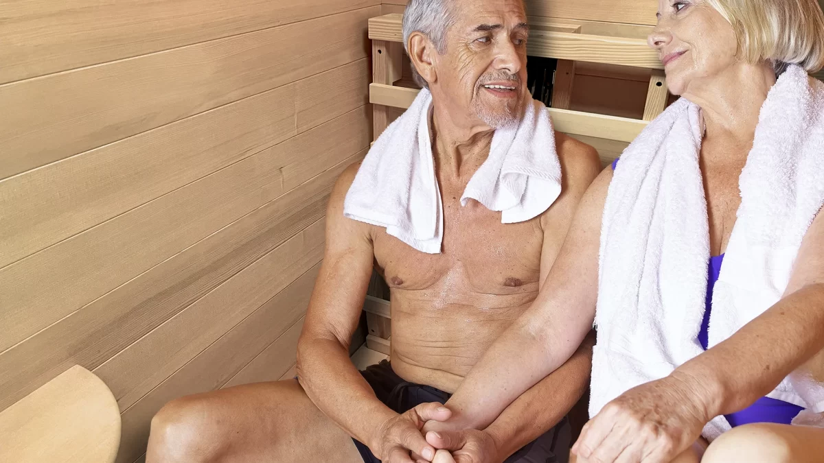 Senior Couple in TR2 Hemlock Sauna