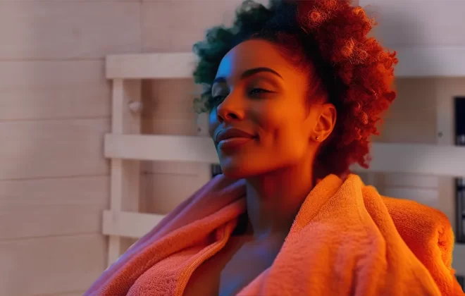 Woman in TRS2 Transcend Infrared Sauna