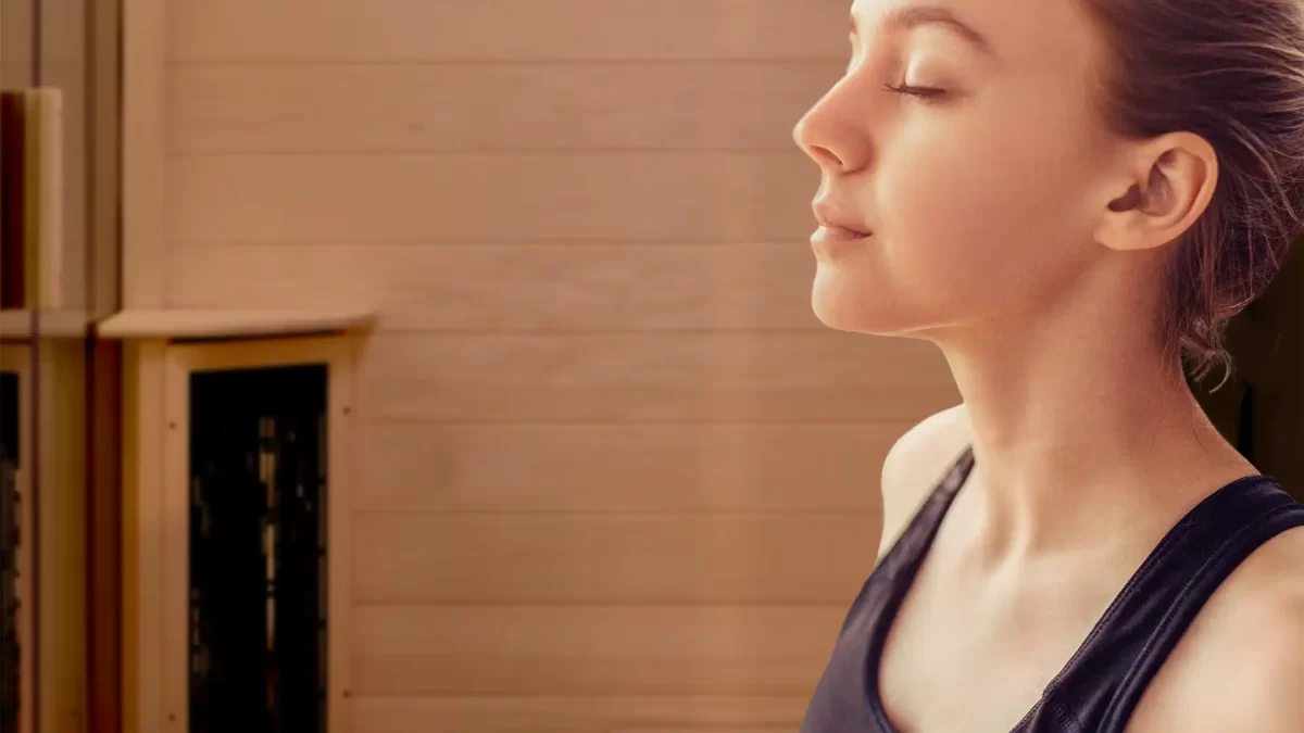 Woman in Transcend Sauna
