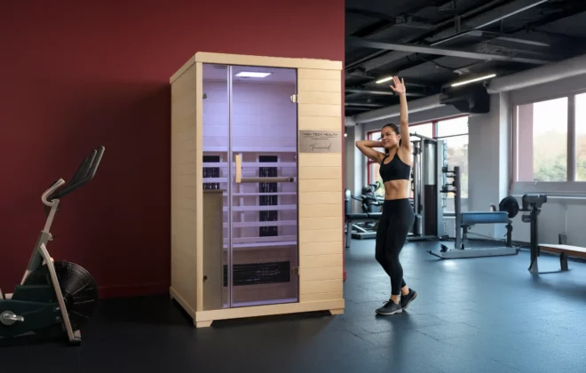 TRS2 Infrared Sauna in a gym