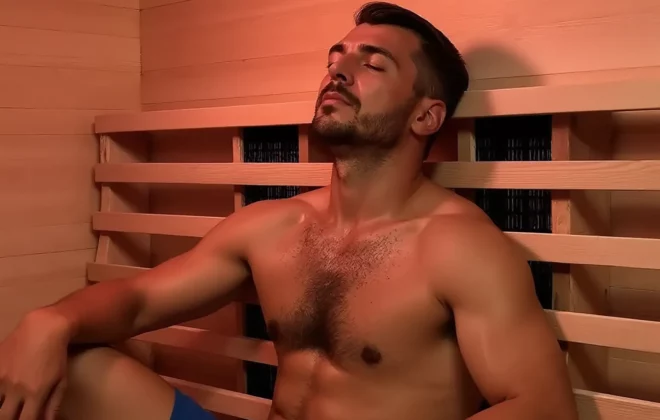 Athlete Recovering an a Transcend Infrared Sauna