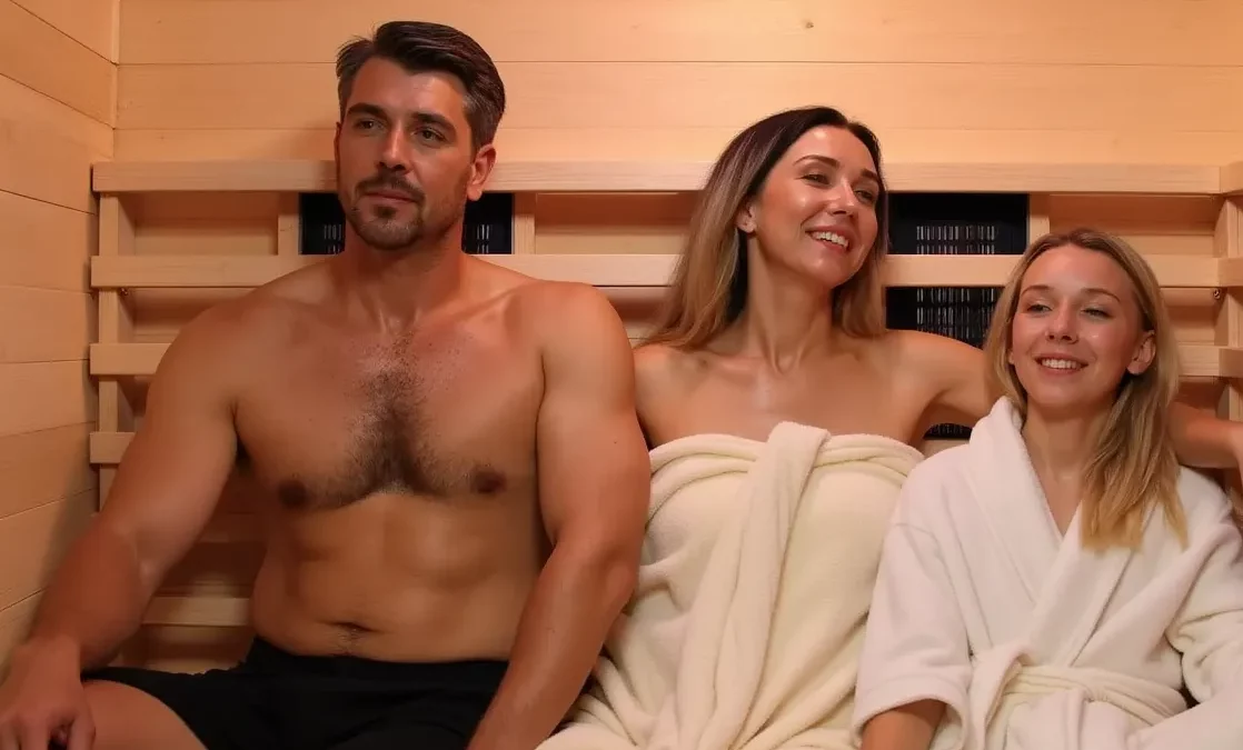 Family in a Tr3 Infrared Sauna