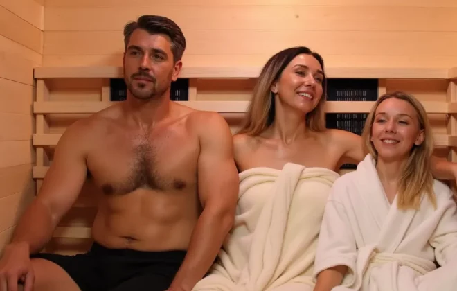 Family in a Tr3 Infrared Sauna