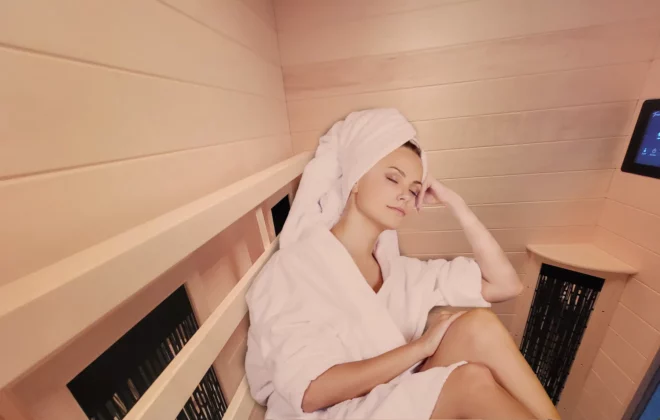 Relax in a far infrared sauna