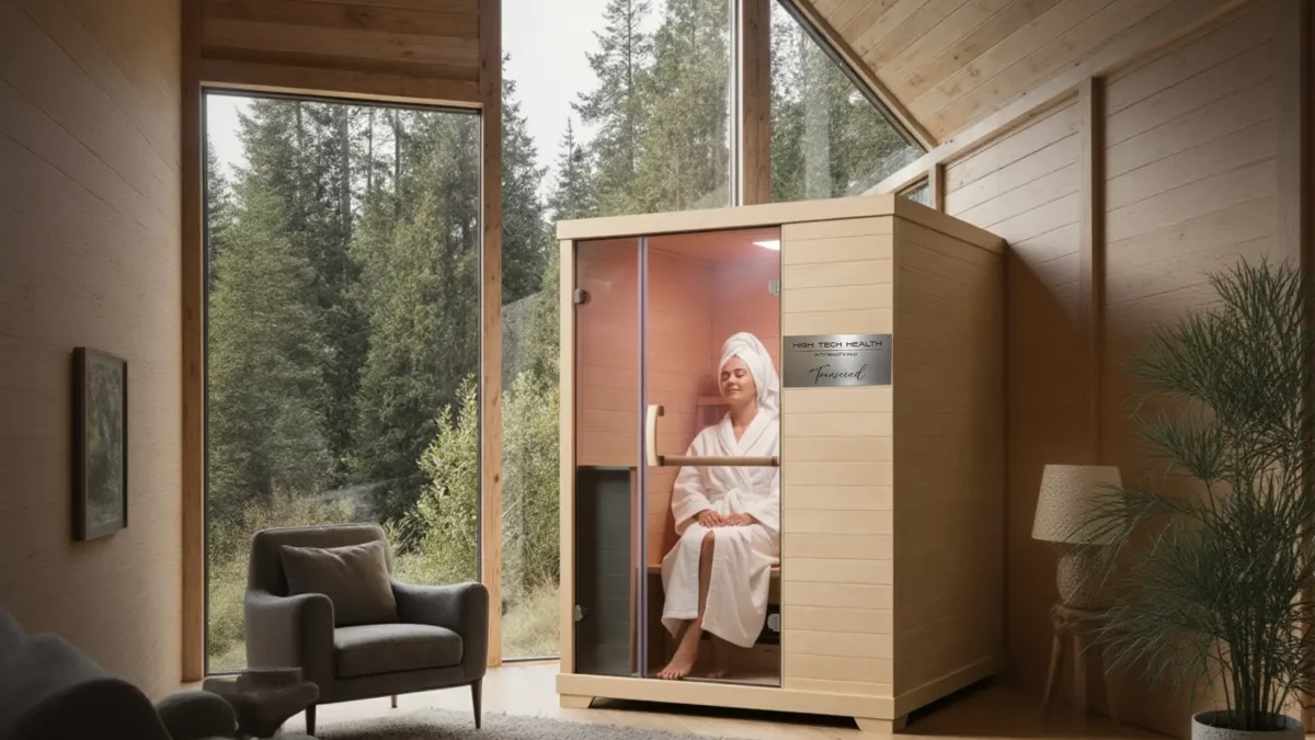 Relaxing in a TRS2 infrared sauna