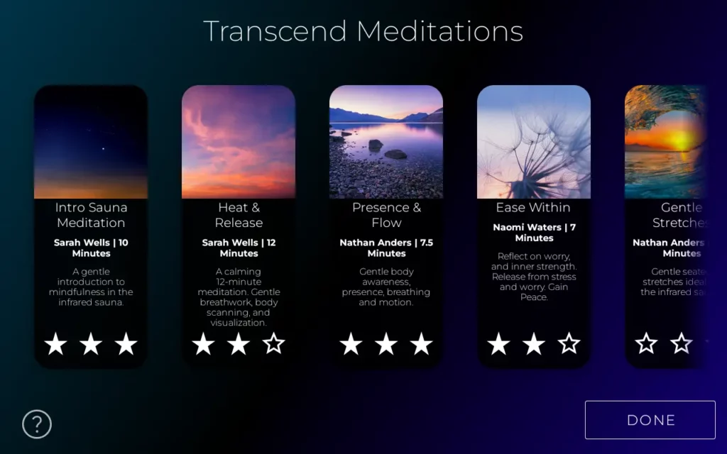 Infrared sauna meditations