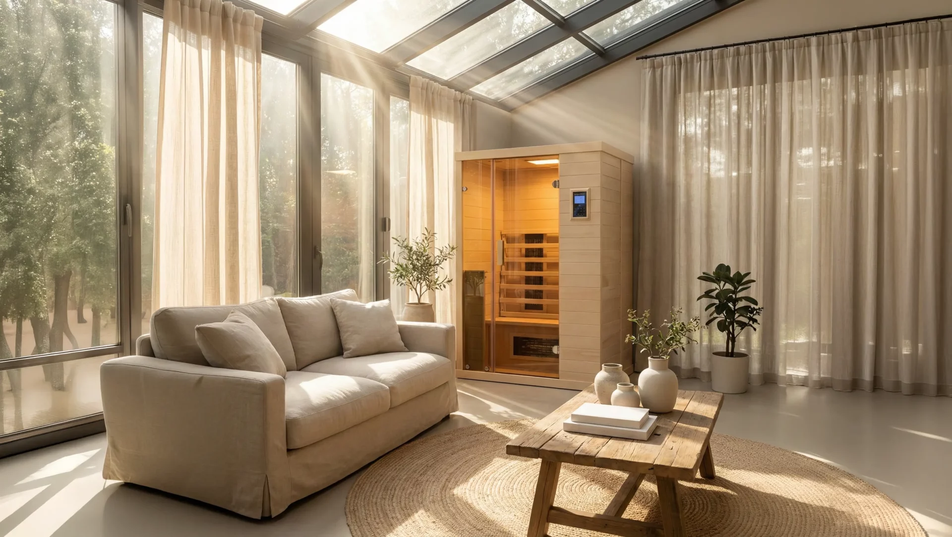 High Tech Health infrared sauna in a solarium