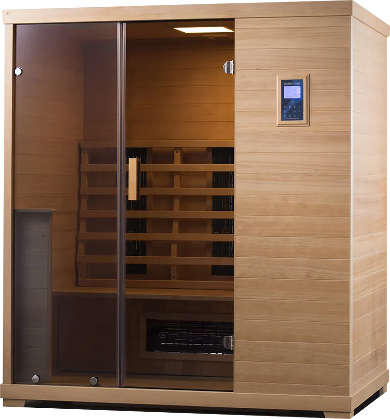 TR3 3 Person infrared sauna in Hemlock wood