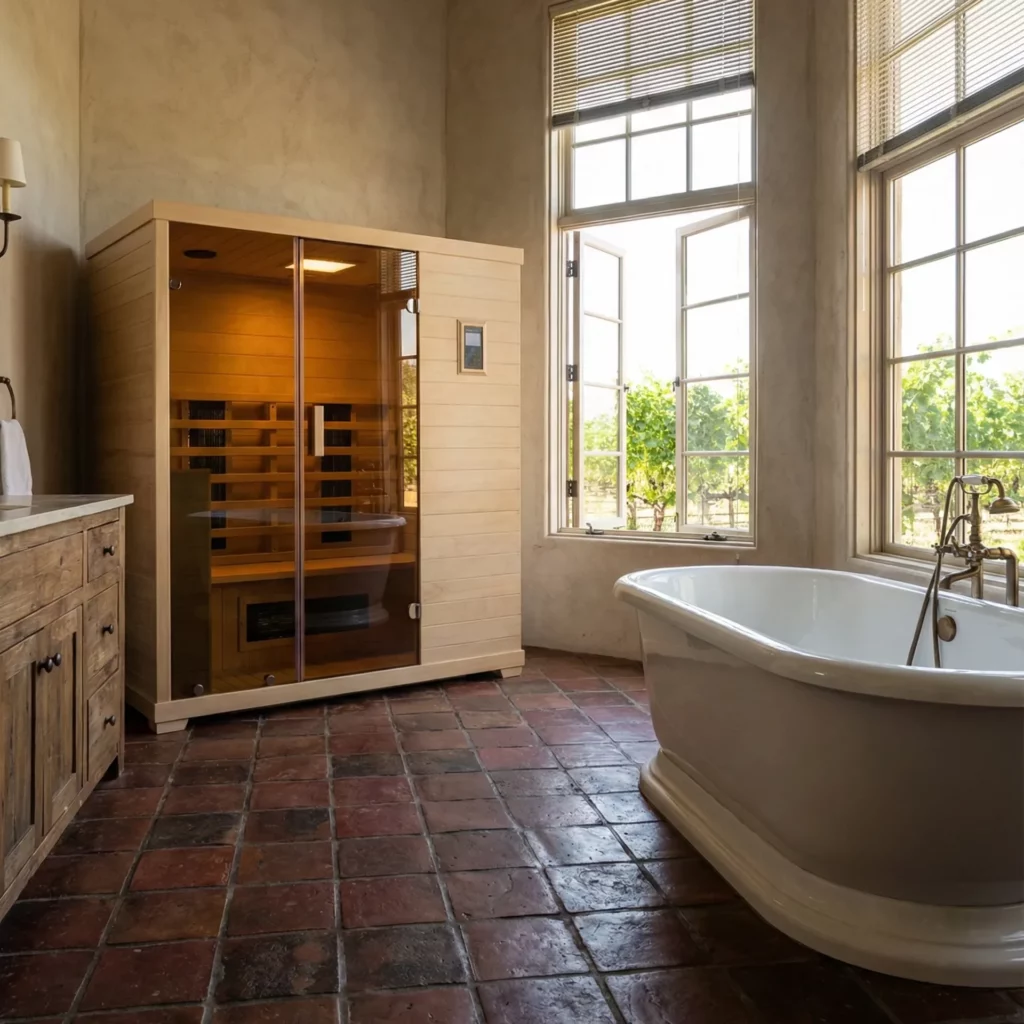 Transcend TR3 Infrared Sauna in Large Bathroom