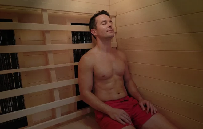 Relaxing in a TRS2 Smart Infrared Sauna