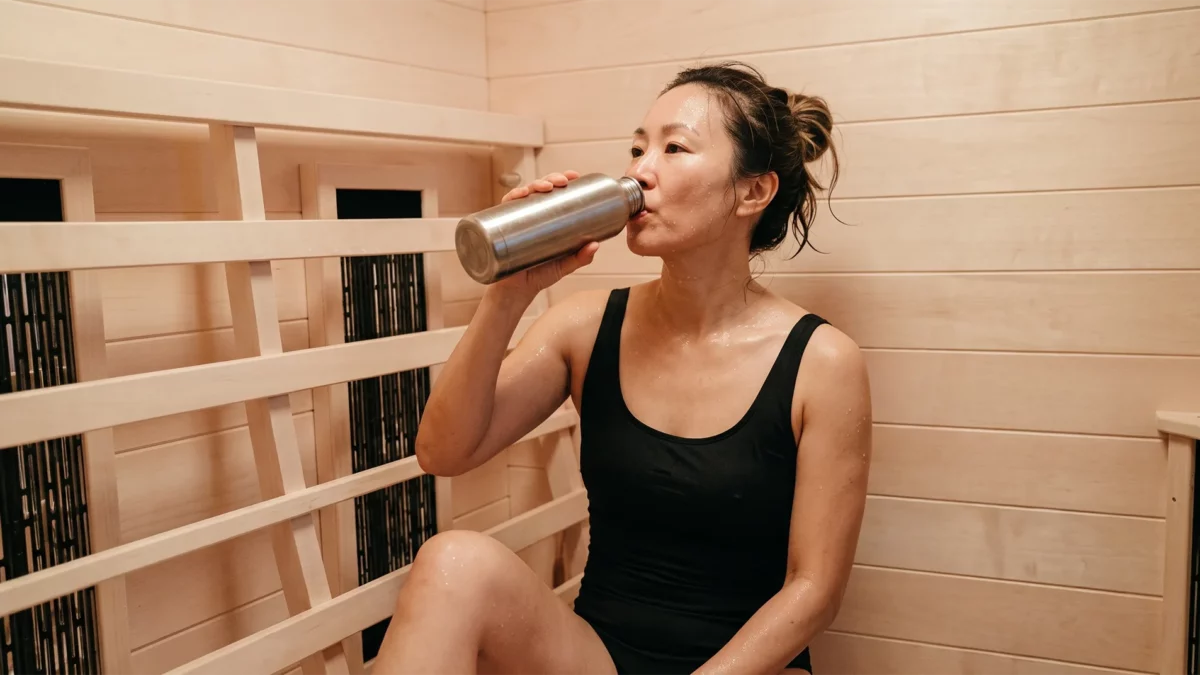 Hydrating in a TRS 2 Infrared Sauna